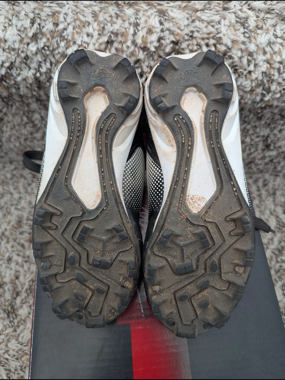 Rawlings Black and White Kids Baseball Cleats Size 10